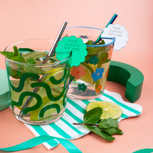 Custom Text Drink Charms Set