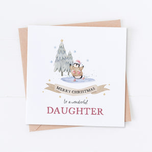 Wonderful Daughter Penguin Christmas Card