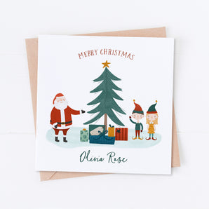 Presents Under The Tree Christmas Card