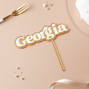 Double Layer Name Topper Bold Font
