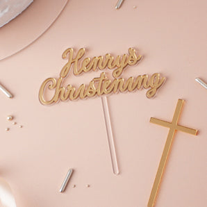 Personalised "Floating" Christening Cake Topper