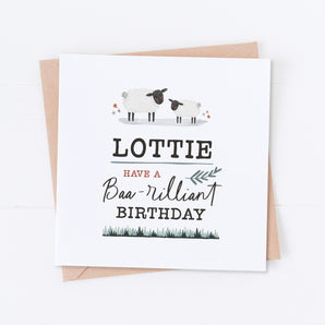 Baa-Rilliant Sheep Birthday Card