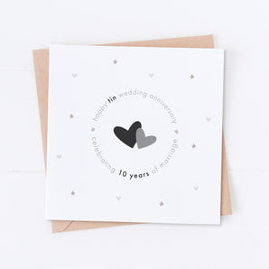 Tin 10th Wedding Anniversary Card