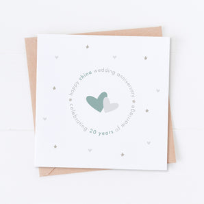 China 20th Wedding Anniversary Card