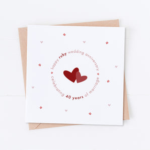 Ruby 40th Wedding Anniversary Card