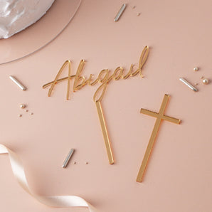 Personalised Christening Cake Topper Set