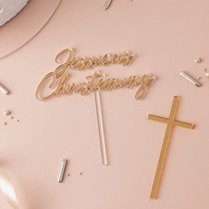 Personalised "Floating" Christening Cake Topper