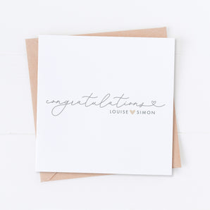 Congratulations Couple Name Card