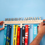 Personalised Wooden Medal Hanger with included Brushed Aluminium Wall Mount Fixings