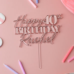 Personalised Floating Effect Happy Birthday Cake Topper
