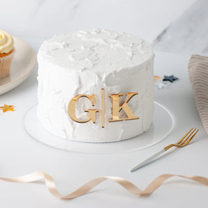 Wedding or Engagement Initials Cake Charm Set