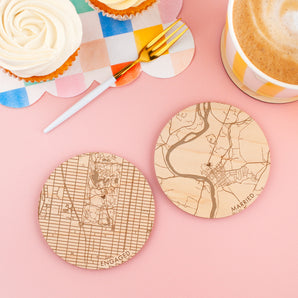 Round Street Map Coaster Set