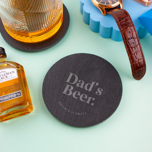 Dad's Beer Personalised Slate Coaster