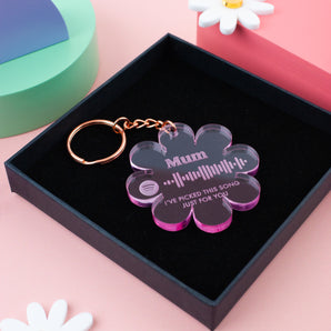 Fluorescent Edge Flower Spotify Keyring