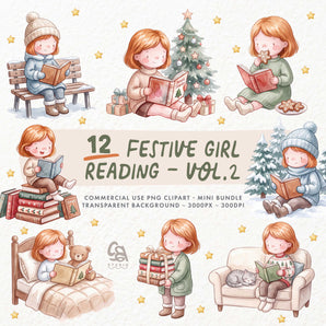 Festive Girls Reading - Vol 2
