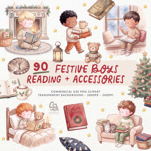Festive Boys Reading