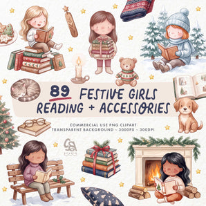 Festive Girls Reading