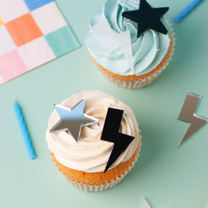 Lightning Bolt & Star Cake Charm Set