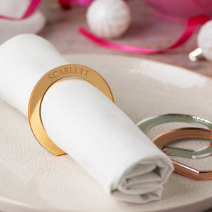 Personalised Mirrored Christmas Napkin Rings