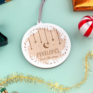 Personalised First Christmas Wreath Bauble