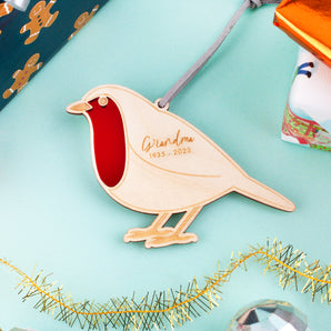 Personalised In Memory Robin Decoration