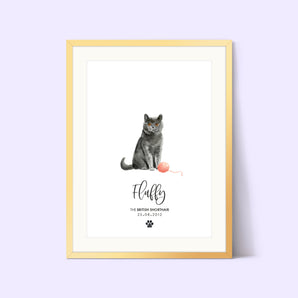 Cat Pet Portrait Print