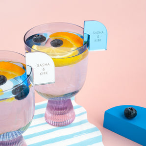 Mirrored Acrylic Drink Charm - Names