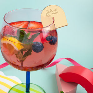 Mirrored Drink Charm - Personalised Table Numbers