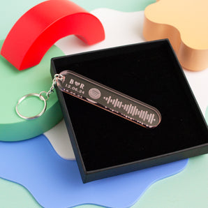 Fluorescent Edge Spotify Keyring Set - Initials & Date