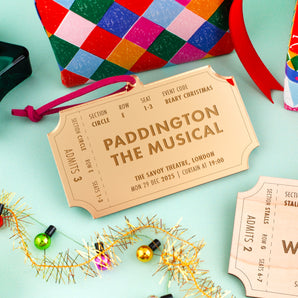 Personalised Musical Show Ticket Details Christmas Bauble