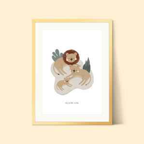 Lion Family 'My Pride Rocks' Print