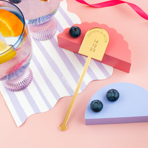 Date Mirrored Acrylic Drink Stirrer