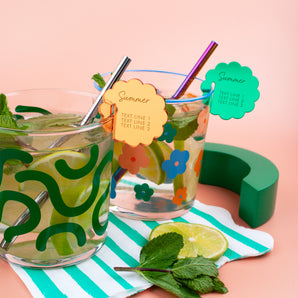 Personalised Name & Custom Text Drink Charm Set