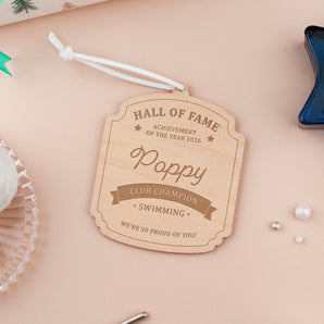 Personalised Swimming Medal Christmas Decoration