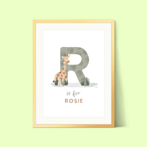 Gerry Giraffe Initial Print