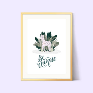 Be Unique - Ziggy Zebra Affirmation Print