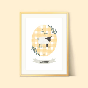 Sheep Gingham Print