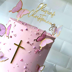 Personalised Floating Christening Cake Topper