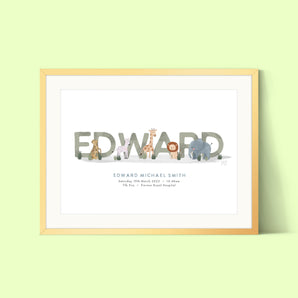 Safari Name & Birth Details Print