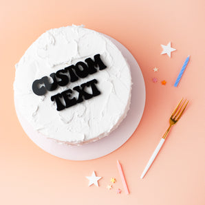 Custom Bubble Text Cake Charm Set