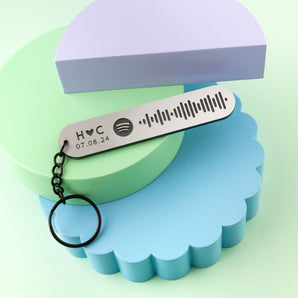Spotify Shimmer Keyring Set - Initials & Date