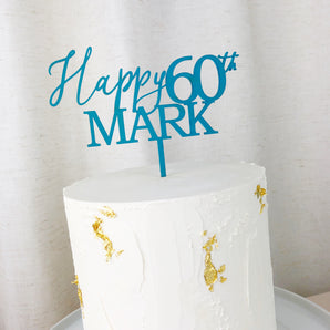 Happy Birthday Age & Name Cake Topper