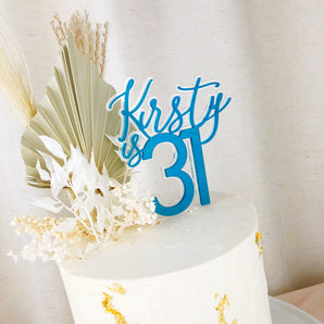 Floating Double Layer Name & Age Cake Topper