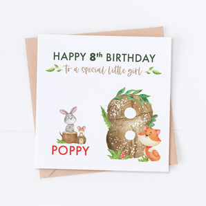 Forest Animal Woodland Birthday Card