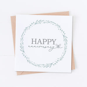 Happy Anniversary Wreath Card