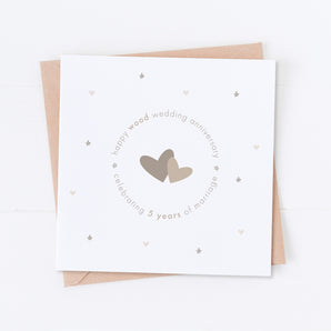 Wood 5th Wedding Anniversary Card