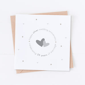 Silver 25th Wedding Anniversary Card