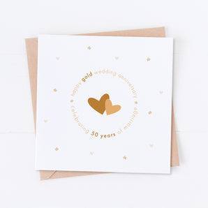 Gold 50th Wedding Anniversary Card