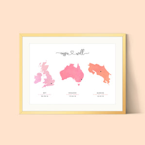 Memorable Location - Triple Map Print