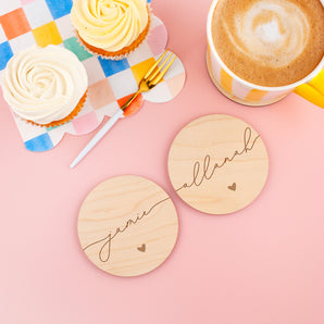 Round Couples Coaster Set